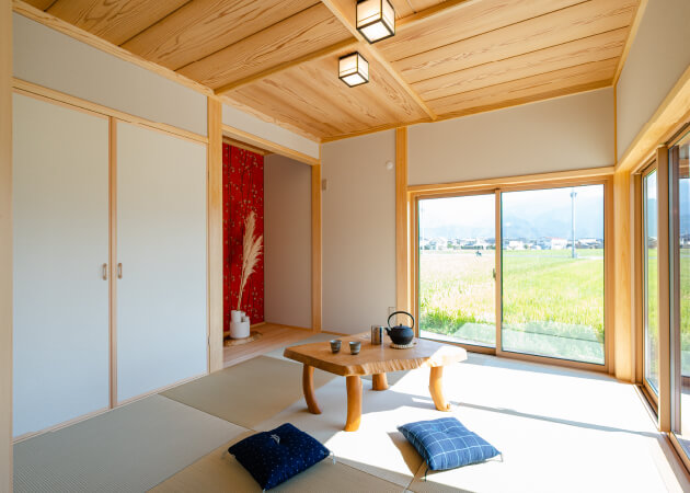 画像：新日本建設の西条喜多川モデルハウス「楼」の和室