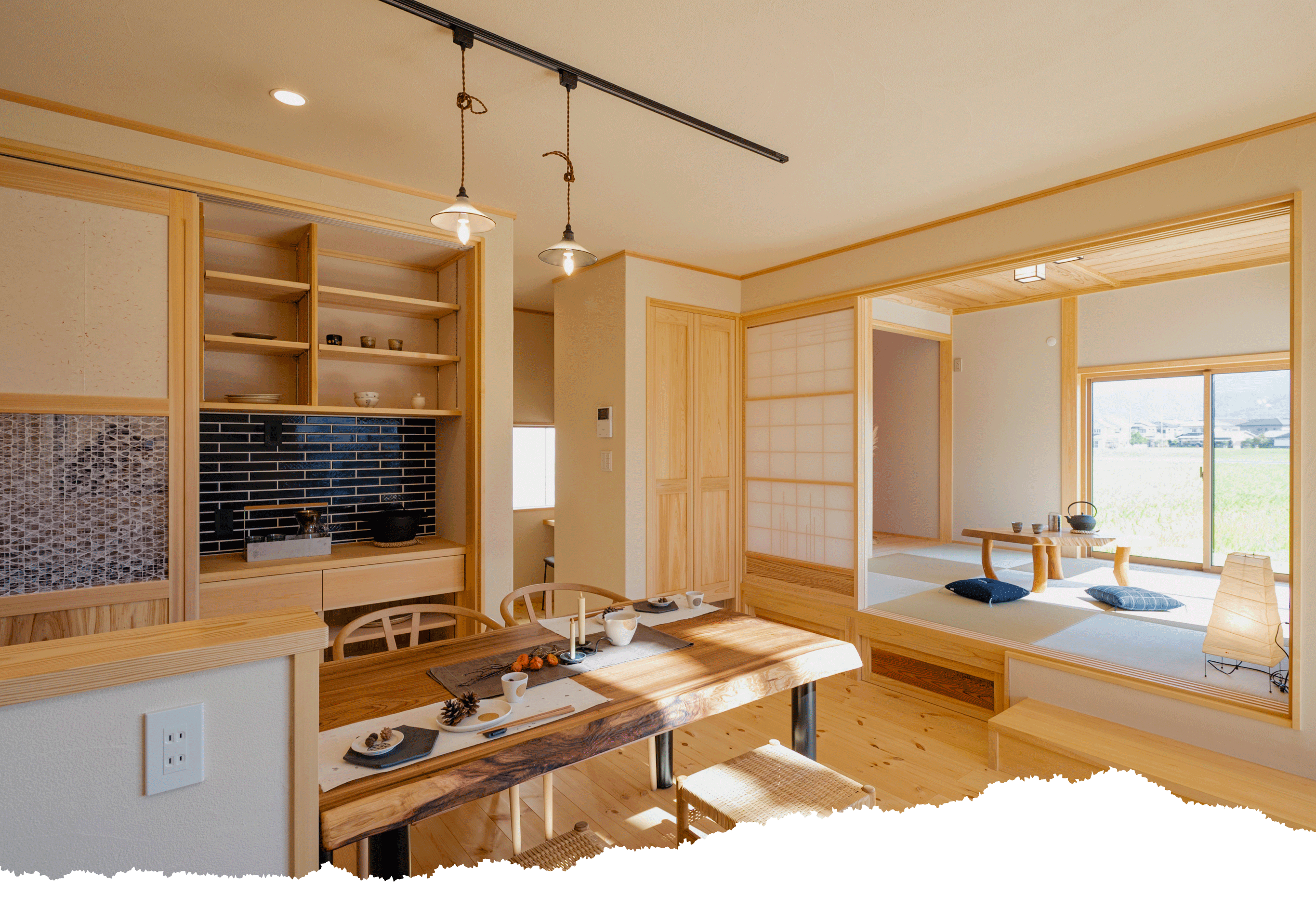 イメージ：新日本建設の西条喜多川モデルハウス「楼」の内観